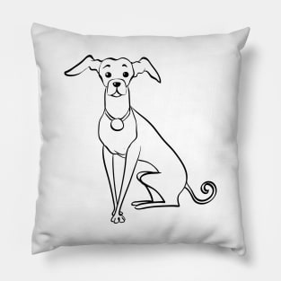 Sketch Funny dog Italian Greyhound Pillow