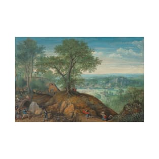 Extensive Landscape with Plundering Soldiers by Lucas van Valckenborch T-Shirt