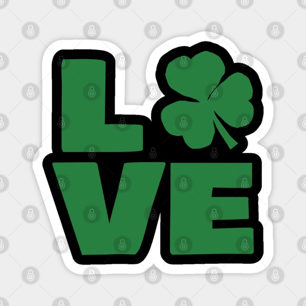 Love Shamrock Typography Green for St Patricks Day Magnet by ellenhenryart