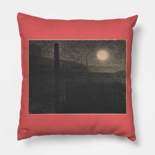 Courbevoie: Factories by Moonlight Pillow