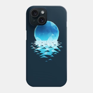 The moon is reflected in the water at night. polygonal Phone Case