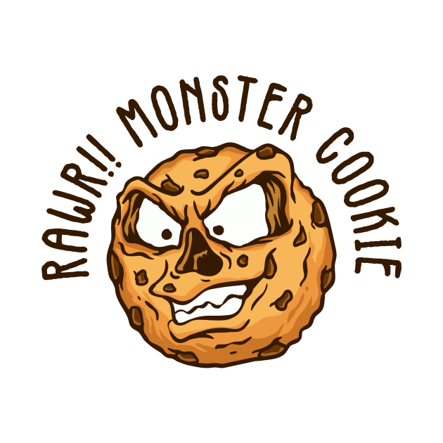 illustration of a cookie with a scary face by Rantang Kecil