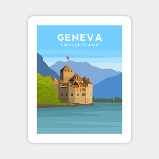 Lake Geneva, Switzerland - Chillon Castle Magnet