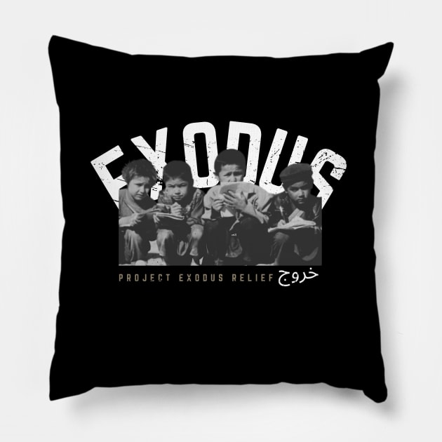 Exodus Afghan children (dark background) Pillow by Pro Exodus Relief 