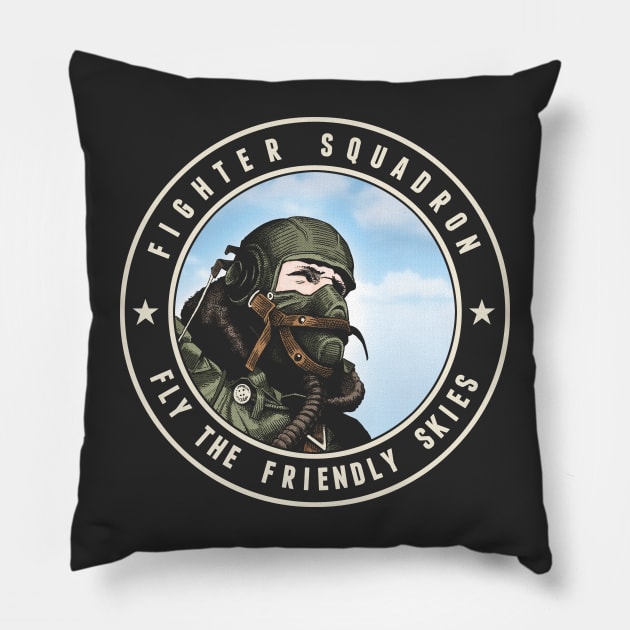 Fighter Squadron Black Pillow by ranxerox79