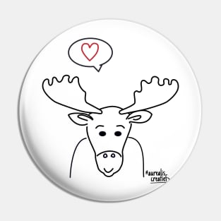 Love moose in yellow Pin