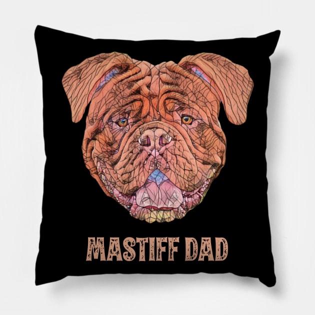 Dogue de Bordeaux Dad Father's Day Gift Pillow by DoggyStyles