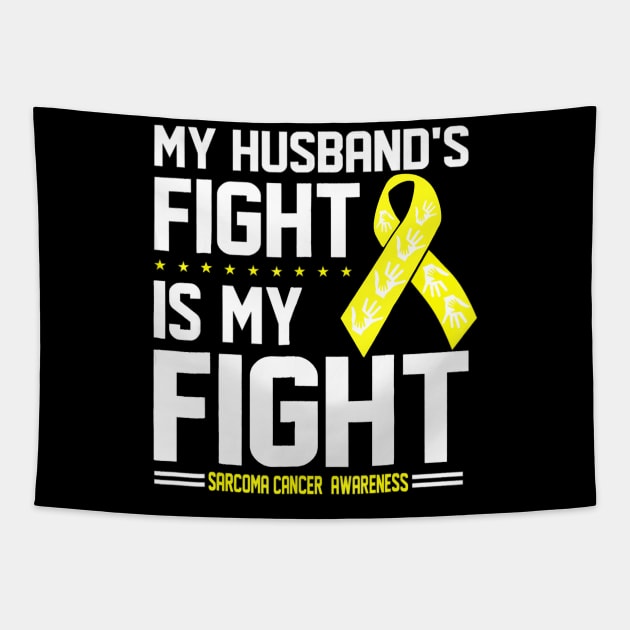 My Husband Sarcoma Cancer Awareness Tapestry by LaurieAndrew