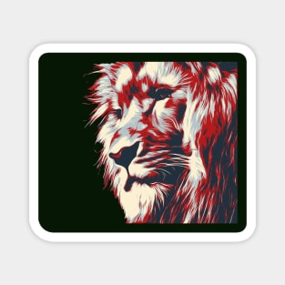 Artistic Lion's head Cute Hand drawn animal Gift Magnet