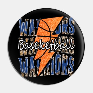 Graphic Basketball Warriors Proud Name Vintage Pin