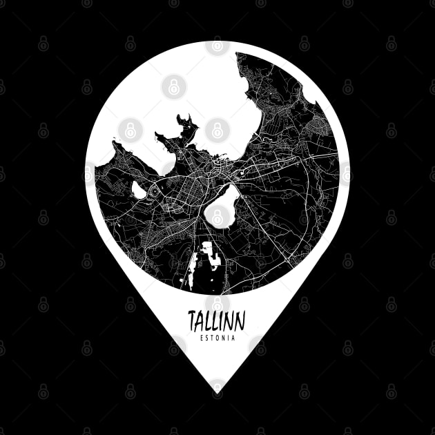 Tallinn, Estonia City Map - Travel Pin by deMAP Studio