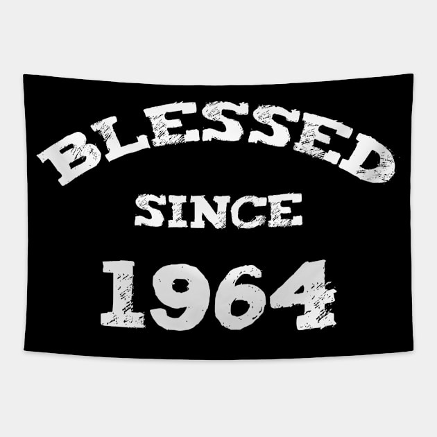 Blessed Since 1964 Cool Blessed Christian Birthday Tapestry by Happy - Design