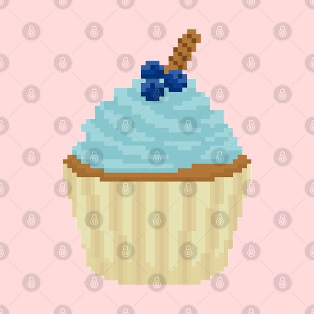 Aqua cupcake pixel art by toffany's