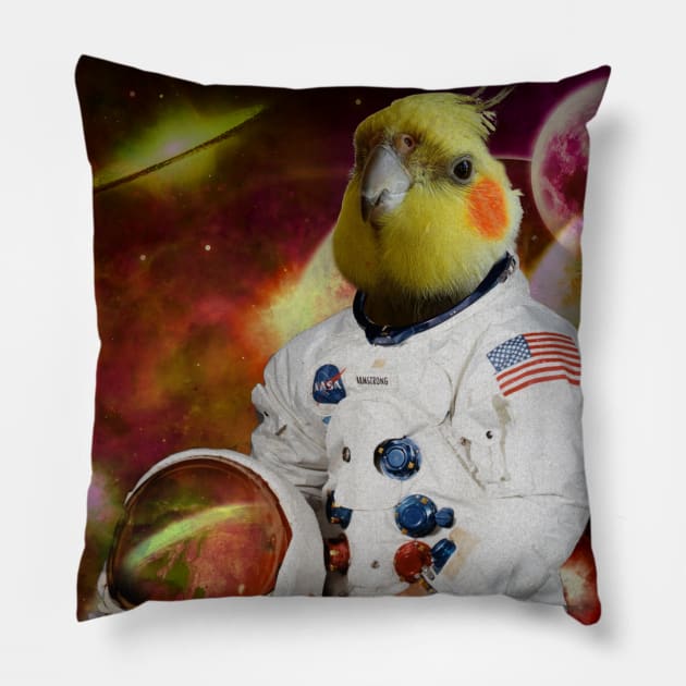 astronaut cockatiel Pillow by FandomizedRose