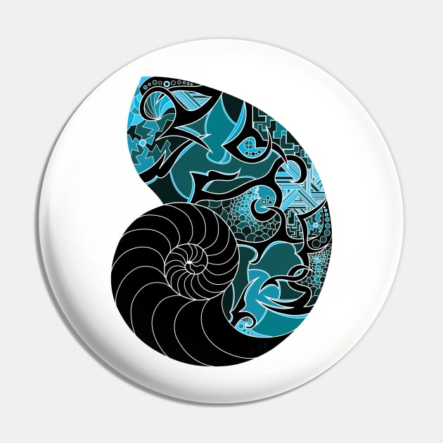 Nautic Nautilus Shell Pin by BernBitt