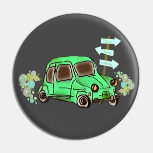 Nursery Art (Green Car) Pin