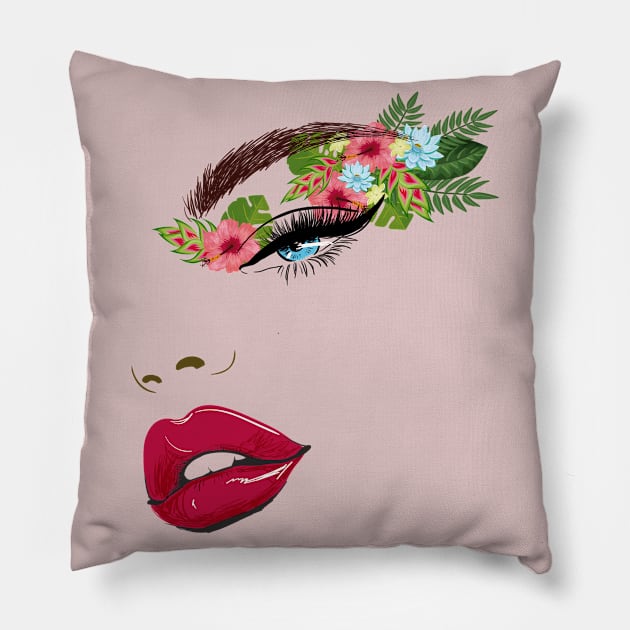 A mysterious woman in a tropical atmosphere , Tropical Home Décor Pillow by Maia Pretty Designs