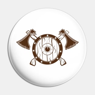 Viking shield print Pin