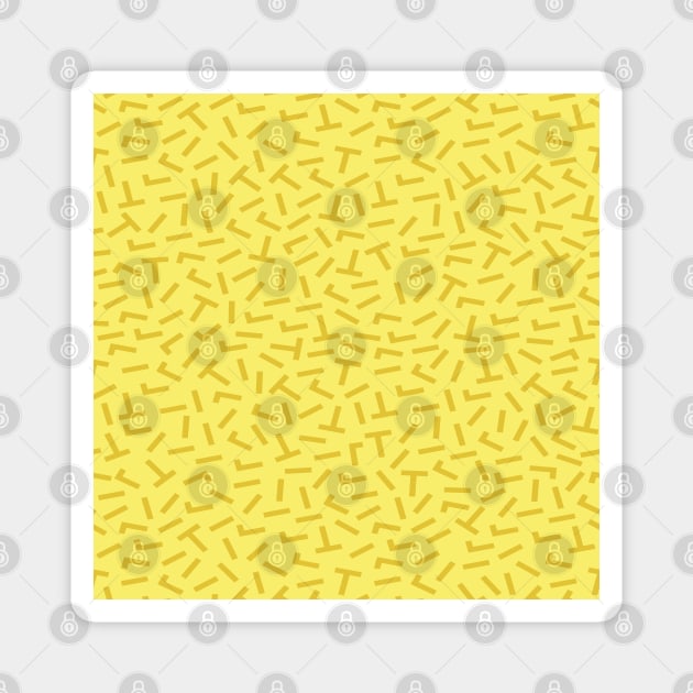 Yellow T-shape Pattern Magnet by Eskitus Fashion