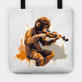 Monkey Playing Violin Tote