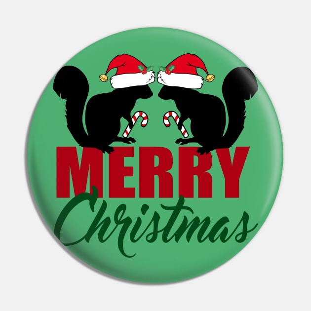 Merry Christmas Squirrels Pin by epiclovedesigns