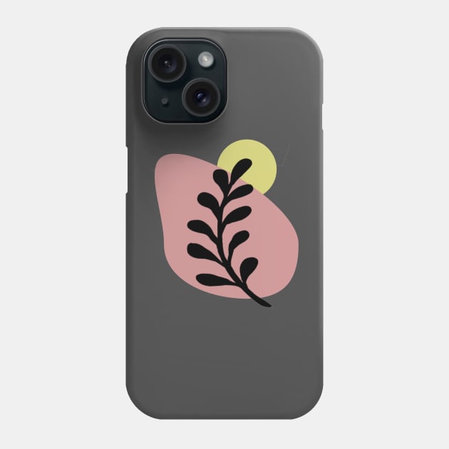 Abstract Shapes and Leaf Phone Case by Janremi