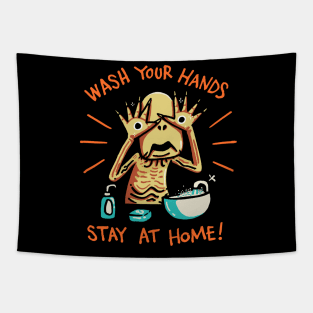 Washs your hands and stay at home Tapestry