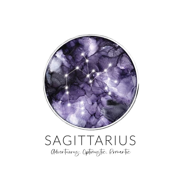 Sagittarius Zodiac Moon Constellation by Elizabeth Karlson Art