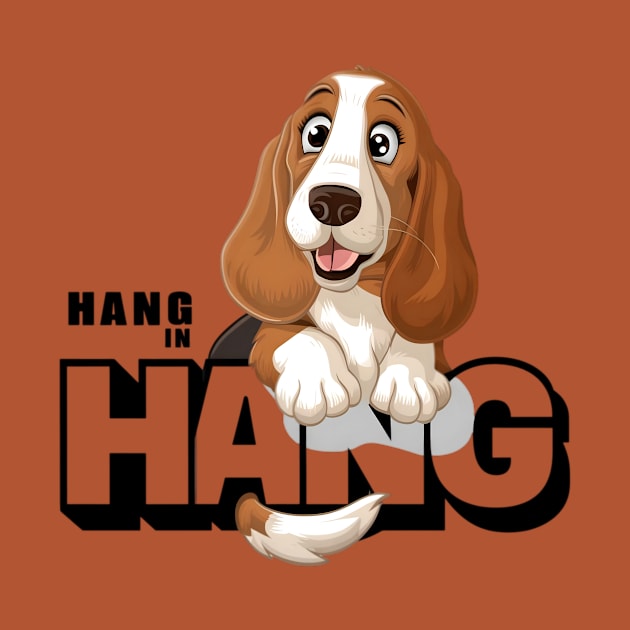 Funny basset hound puppy dog-hang in there by Tee.gram