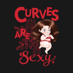 Curves are sexy -  fat chubby cute swimsuit bikini T-Shirt