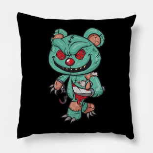 Evil Teddy Bear Halloween Pillow