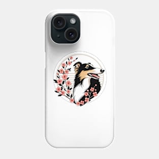 Borzoi Basks in Spring's Cherry Blossoms Splendor Phone Case