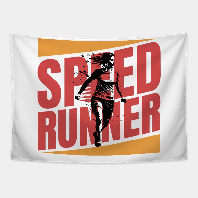 Runner woman Tapestry by Dyfrnt