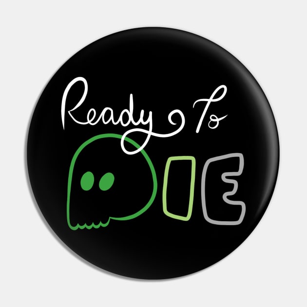 Ready To Die Emo Skull (Aromantic/Agender Colors) Pin by inatorinator