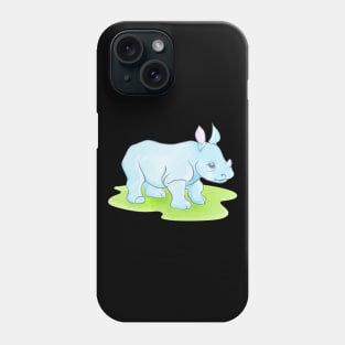 Baby Blue Rhino Phone Case