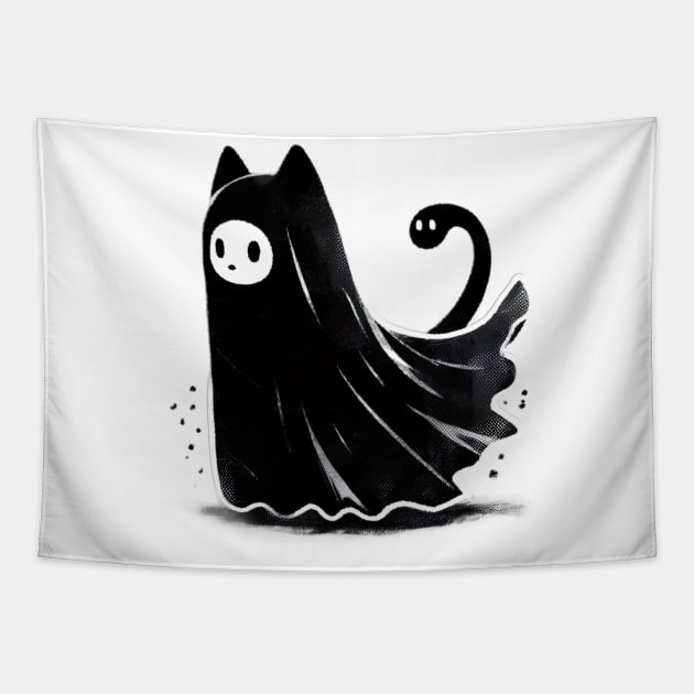 Ghost cat Tapestry by Evgmerk