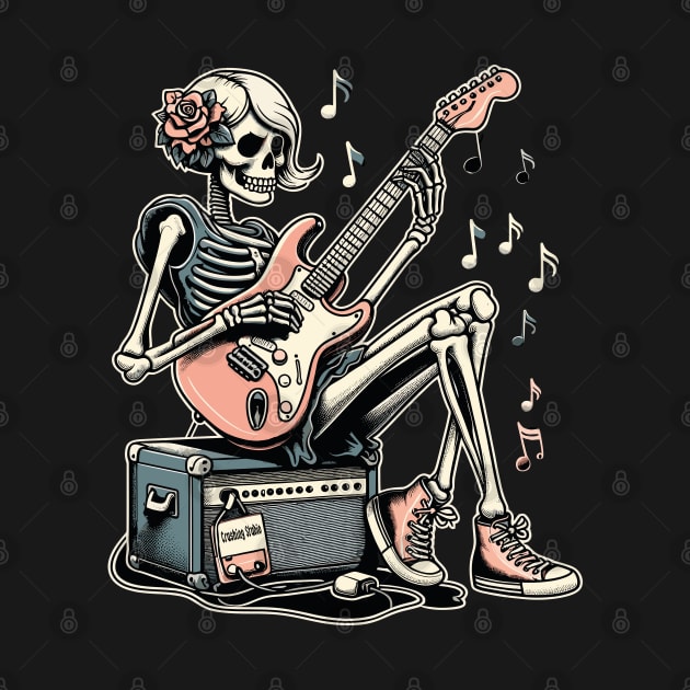 rock and roll skeleton girl by chems eddine