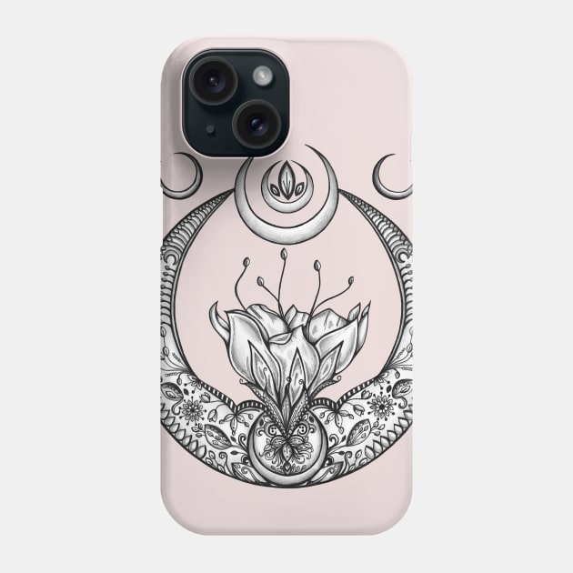 Moon Flower Phone Case by NicoleWhelan