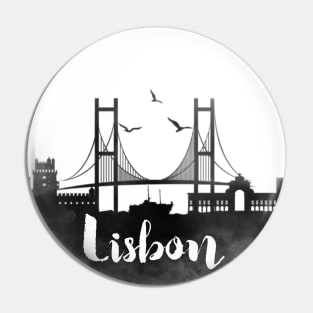 Lisbon watercolor Pin