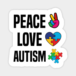 Autism awareness Peace Love Magnet