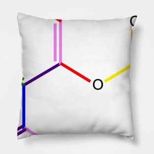 Aspirin Molecule Rainbow Chemistry Pillow