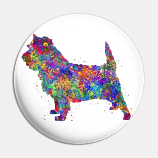 Cairn Terrier dog watercolor Pin