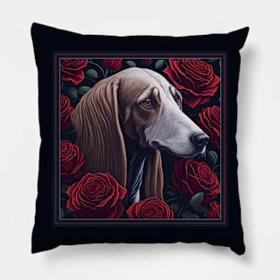 Saluki red roses Pillow