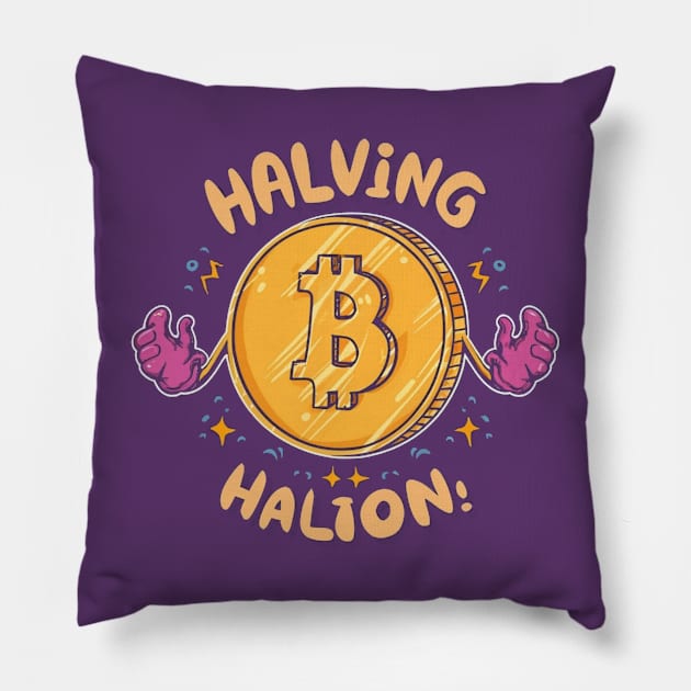 Bitcoin halving Pillow by Ridzdesign