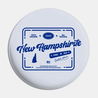 Original New Hampshirite Cool Vintage Dark Stamp Print New Hampshire Resident Gift Pin
