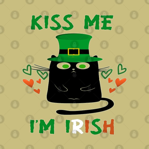 Kiss Me, I'm Irish - Cute Cat by musicanytime