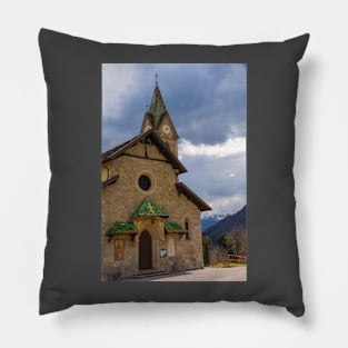 Church in Mione, North East Italy Pillow