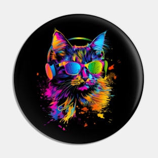 Cat DJ Chill Pin