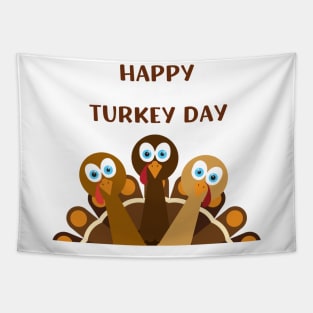 Happy Turkey Day Thanksgiving Apparel Tapestry