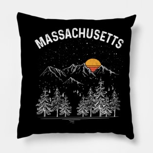 Vintage Retro Massachusetts State Pillow